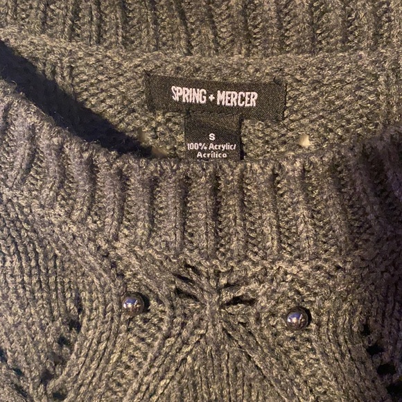 Spring and Mercer grey metal studded sweater - Picture 2 of 3